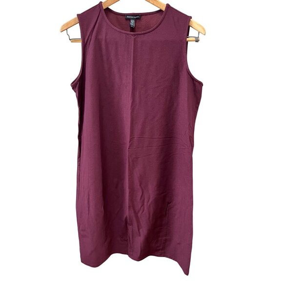 Eileen Fisher Viscose Blend Crew Neck‎ Sleeveless Burgundy Purple Dress- M - Picture 1 of 4